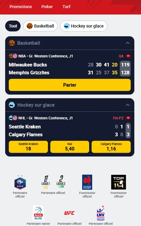 Application mobile de casino en ligne BETCLIC CODE PROMO